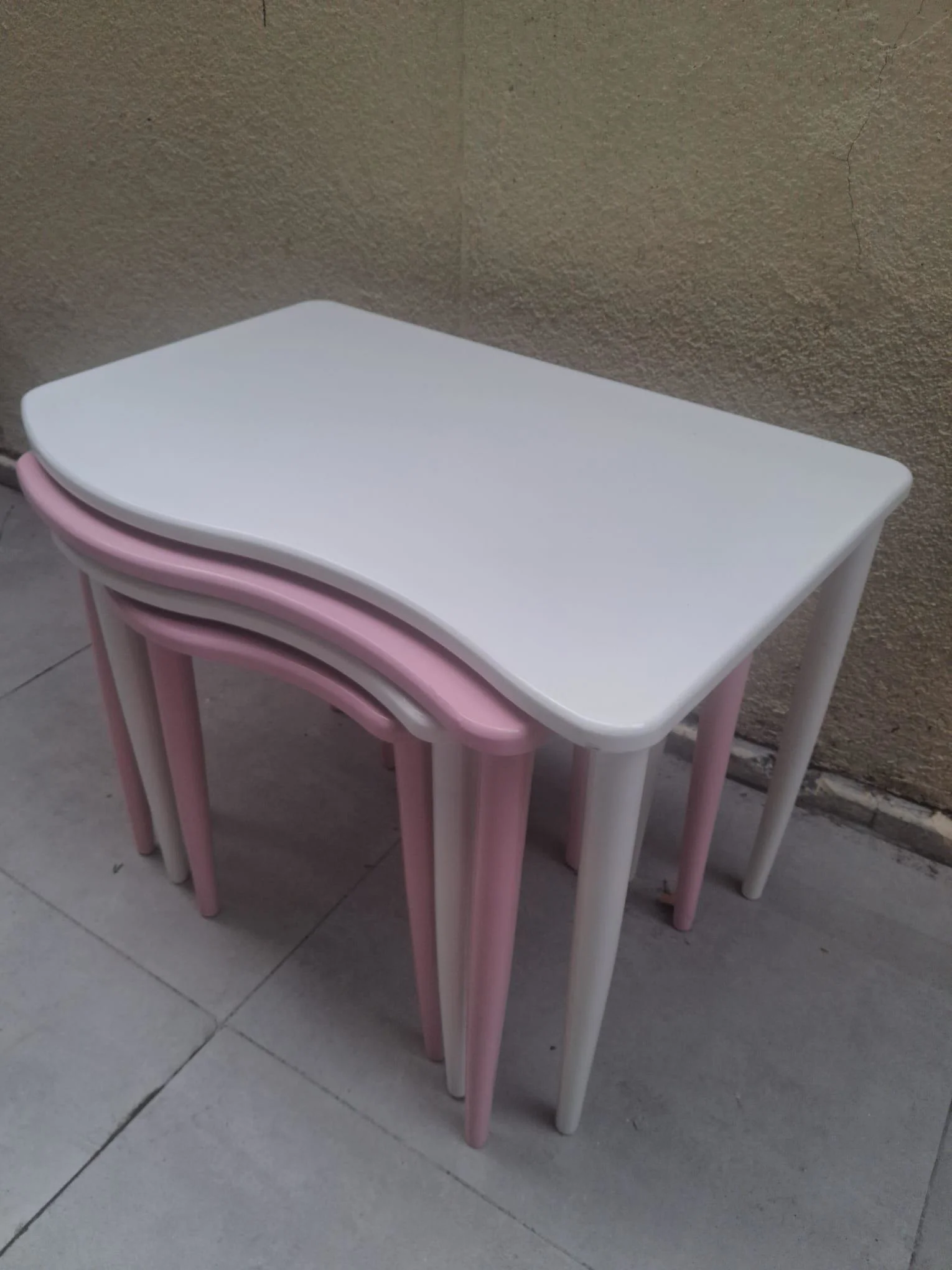 Zigon 13226 S Model Kayın RETRO Ayak Parlak pembe-beyaz renk MDF Tabla Elyapım Fiyatı, Yorumları ve Özellikleri