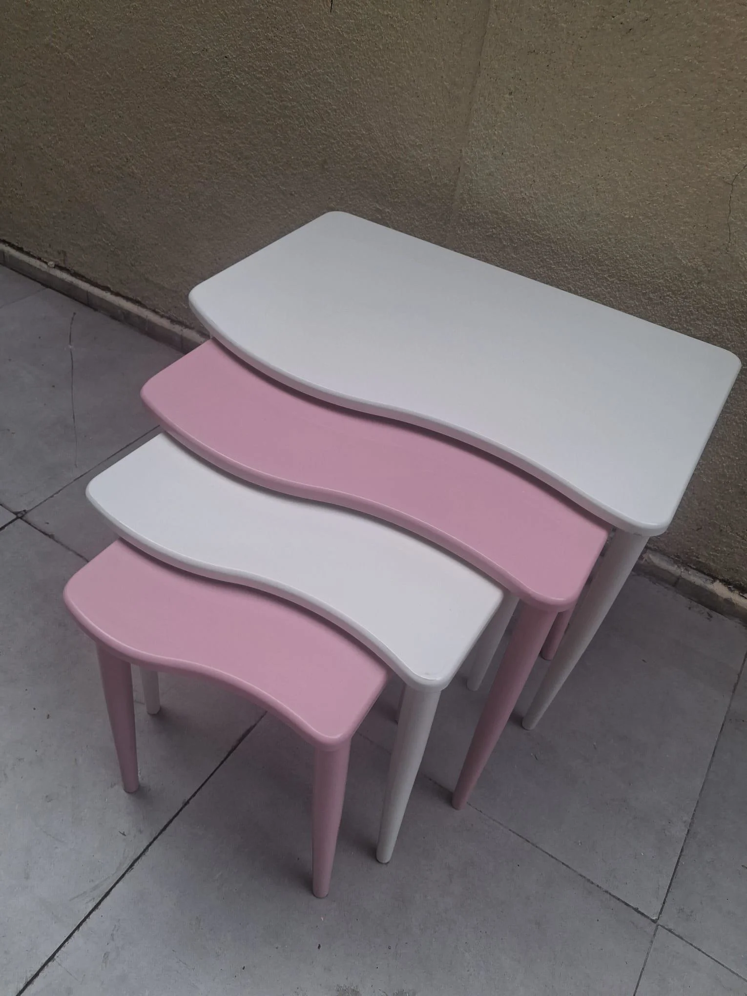 Zigon 13226 S Model Kayın RETRO Ayak Parlak pembe-beyaz renk MDF Tabla Elyapım Fiyatı, Yorumları ve Özellikleri