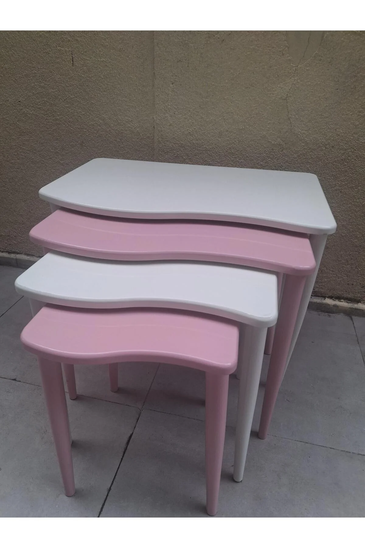 Zigon 13226 S Model Kayın RETRO Ayak Parlak pembe-beyaz renk MDF Tabla Elyapım Zigon 13226 S Model Kayın RETRO Ayak Parlak pembe-beyaz renk MDF Tabla Elyapım - Görsel 6