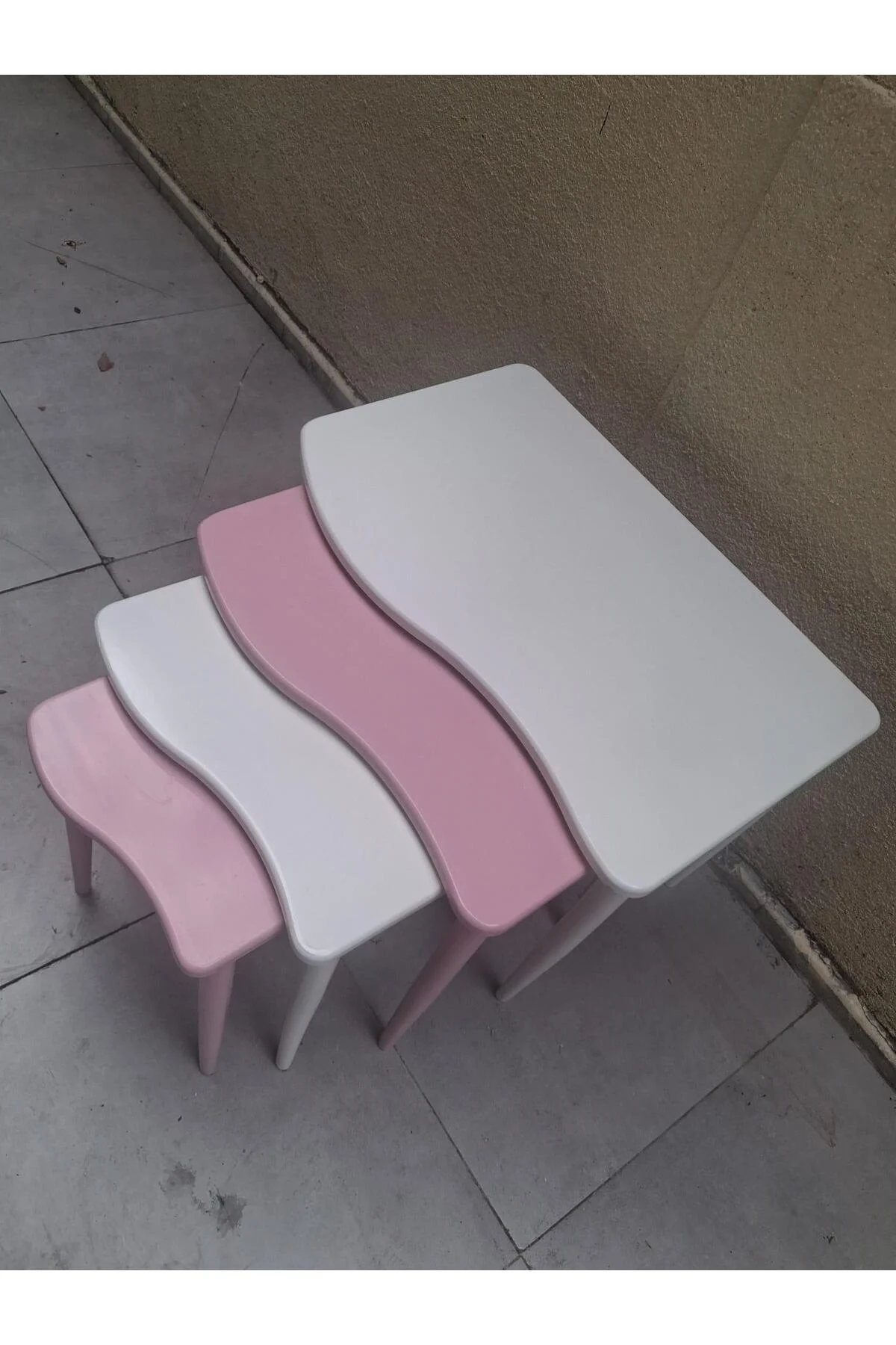 Zigon 13226 S Model Kayın RETRO Ayak Parlak pembe-beyaz renk MDF Tabla Elyapım Zigon 13226 S Model Kayın RETRO Ayak Parlak pembe-beyaz renk MDF Tabla Elyapım - Görsel 5