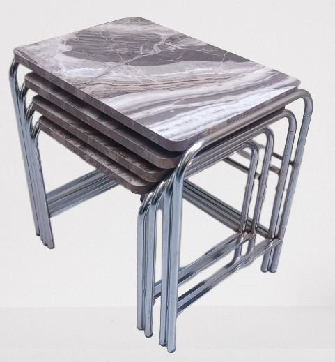 Zigon 134003 Sehpa Demet Model Metal Nikelaj Ayak Mermer Dalgalı 