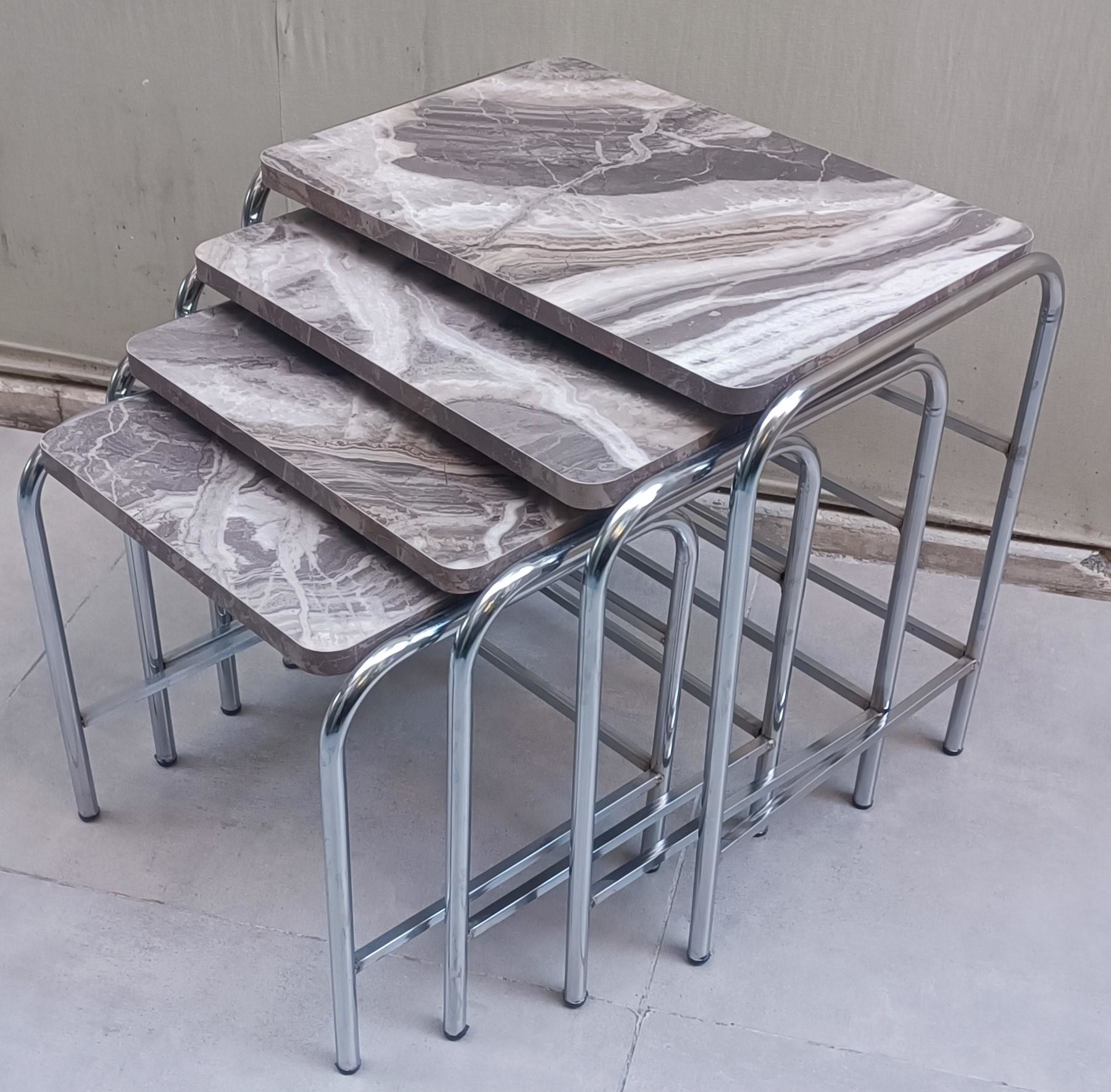 Zigon 134003 Sehpa Demet Model Metal Nikelaj Ayak Mermer Dalgalı 