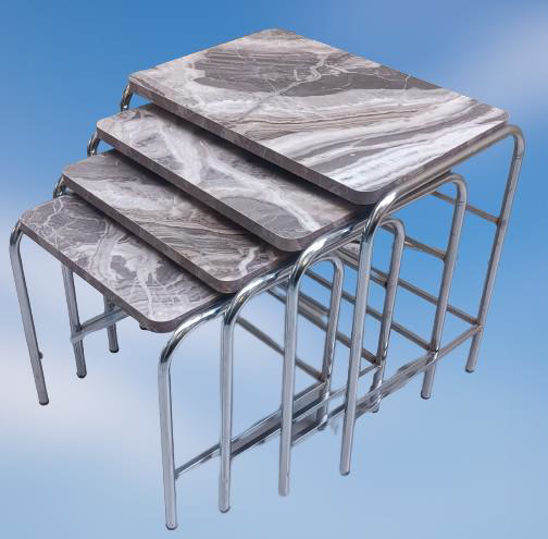 Zigon 134003 Sehpa Demet Model Metal Nikelaj Ayak Mermer Dalgalı 