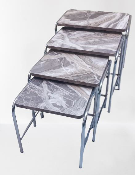 Zigon 134003 Sehpa Demet Model Metal Nikelaj Ayak Mermer Dalgalı 