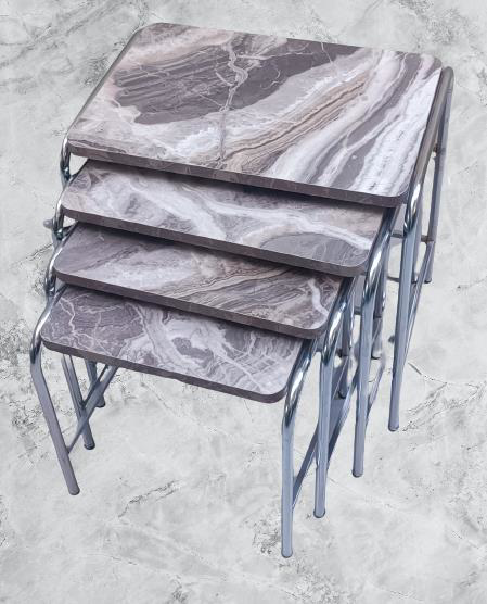 Zigon 134003 Sehpa Demet Model Metal Nikelaj Ayak Mermer Dalgalı 