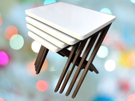 Zigon 13916 ılgz ÇAPRAZ Model Sehpa Kayın ayak Parlak Beyaz-CEVİZ