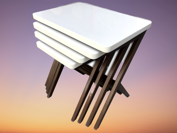 Zigon 13916 ılgz ÇAPRAZ Model Sehpa Kayın ayak Parlak Beyaz-CEVİZ