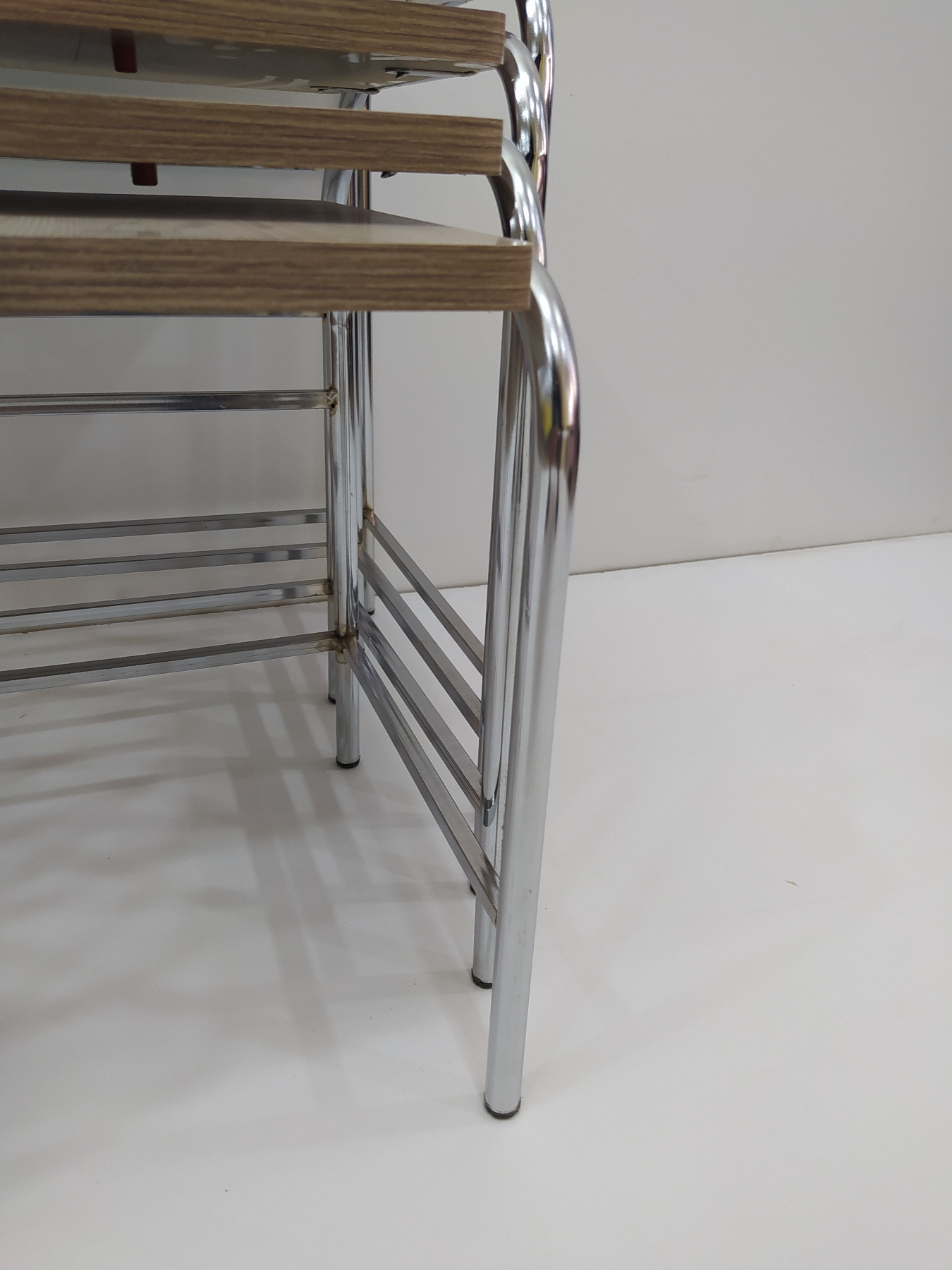 Zigon 14004 Sehpa demet Metal Model Nikelaj Ayak Hint Ceviz Dalga