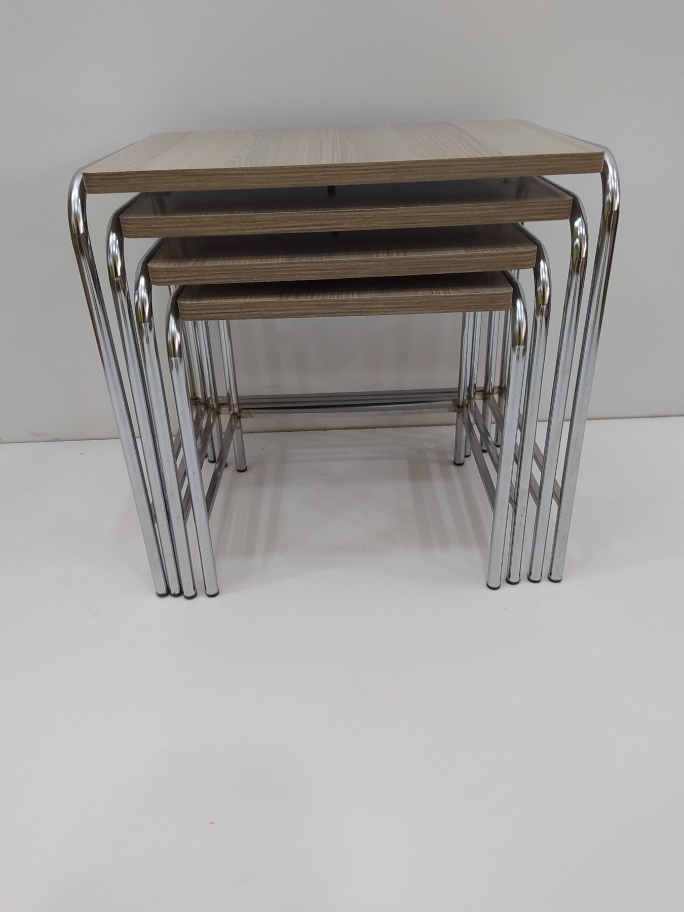 Zigon 14004 Sehpa demet Metal Model Nikelaj Ayak Hint Ceviz Dalga