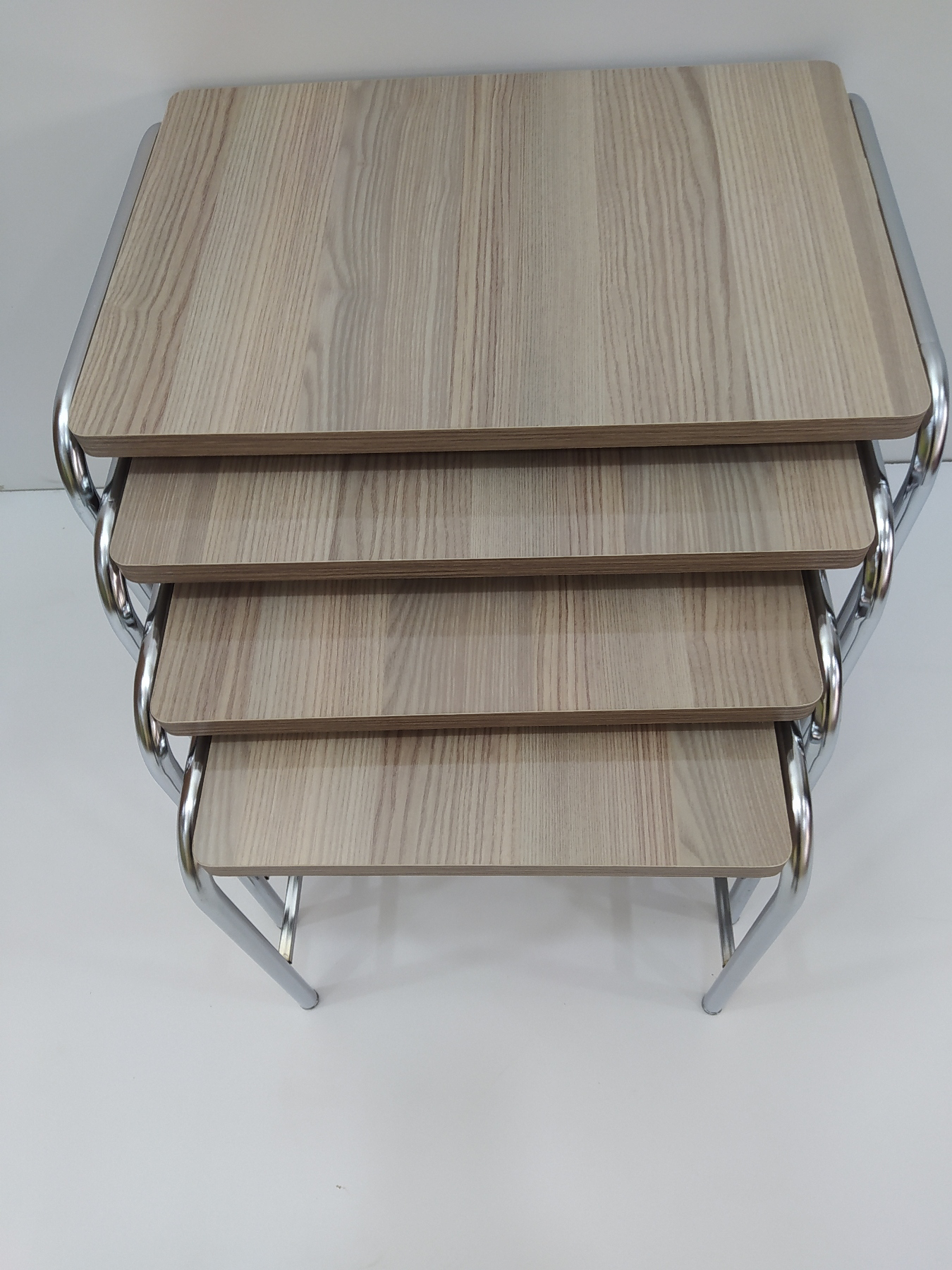 Zigon 14004 Sehpa demet Metal Model Nikelaj Ayak Hint Ceviz Dalga