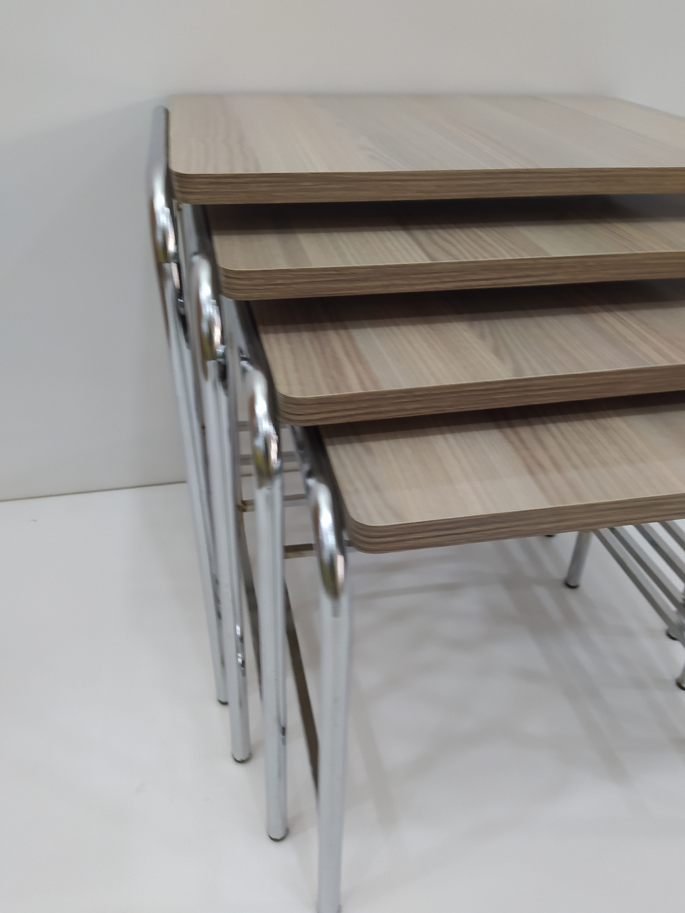 Zigon 14004 Sehpa demet Metal Model Nikelaj Ayak Hint Ceviz Dalga