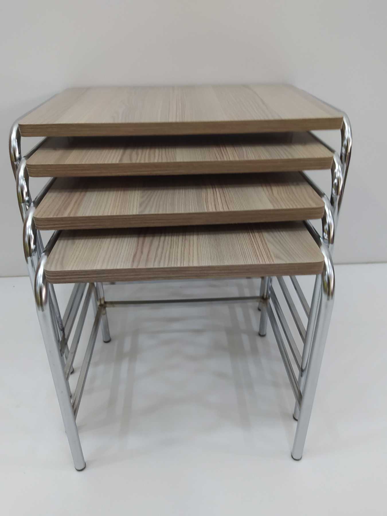 Zigon 14004 Sehpa demet Metal Model Nikelaj Ayak Hint Ceviz Dalga