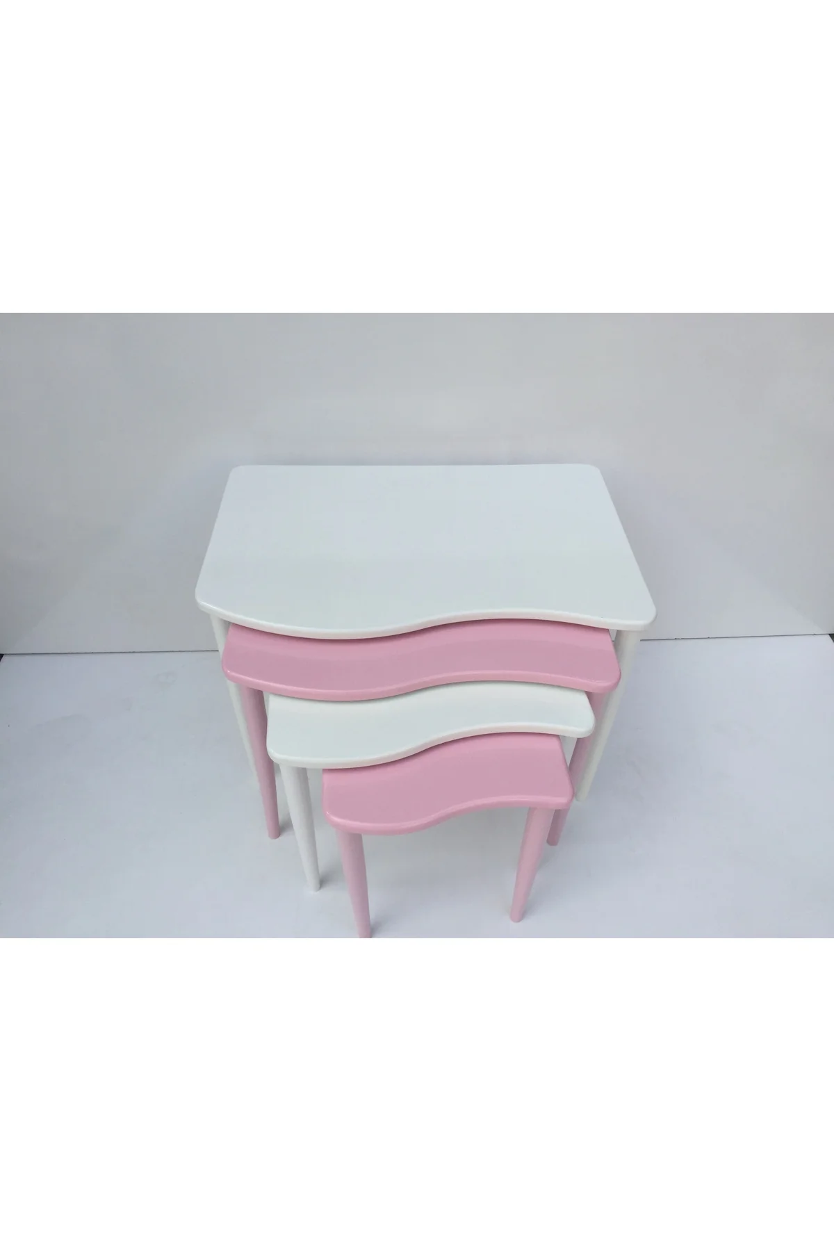 Zigon 17643 S Model Kayın RETRO Ayak Parlak pembe-beyaz renk MDF Tabla El Yapı Zigon 17643 S Model Kayın RETRO Ayak Parlak pembe-beyaz renk MDF Tabla El Yapı - Görsel 2
