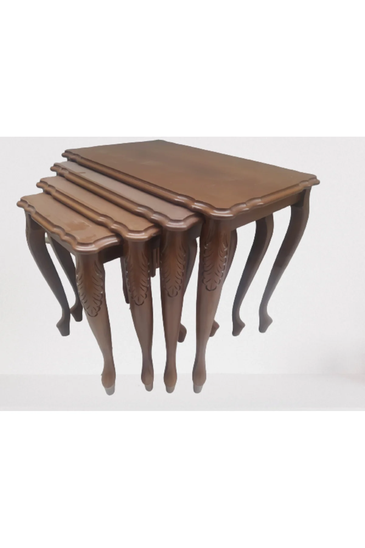 Zigon 18170 Klasik Oyma model Kayın Torna Aslan Ayak Parlak Ceviz Nature El yapım - Görsel 4