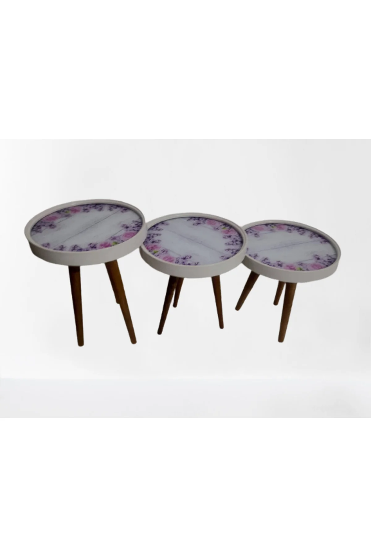 Zigon 19623 Sehpa Çember AKASYA Model Kayın Retro Ceviz 3 Ayak Üstü Cam El Yapım Zigon 19623 Sehpa Çember AKASYA Model Kayın Retro Ceviz 3 Ayak Üstü Cam El Yapım - Görsel 2