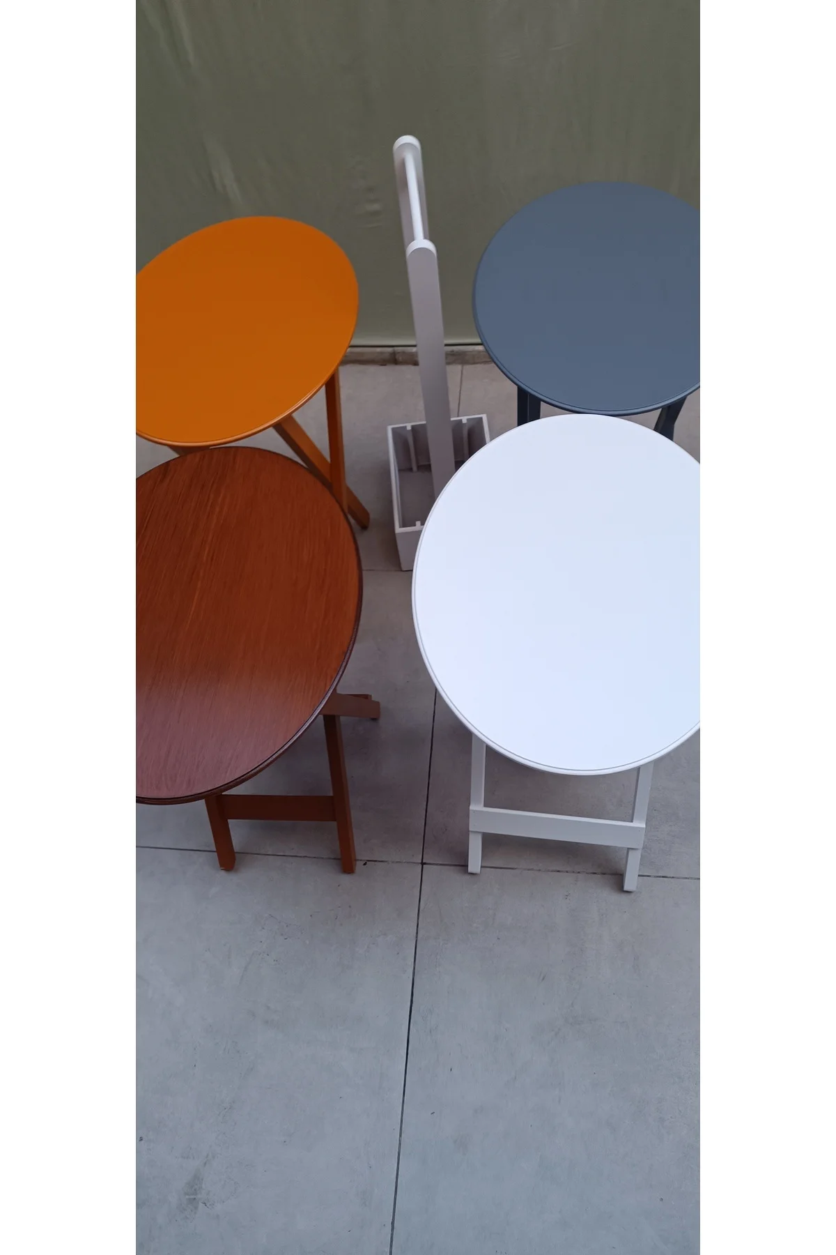 Zigon Çanta 12237 Oval Dörtlü Ahşap MDF Gri Ceviz Beyaz Hardal Renk Uyum El Yapım - Görsel 2