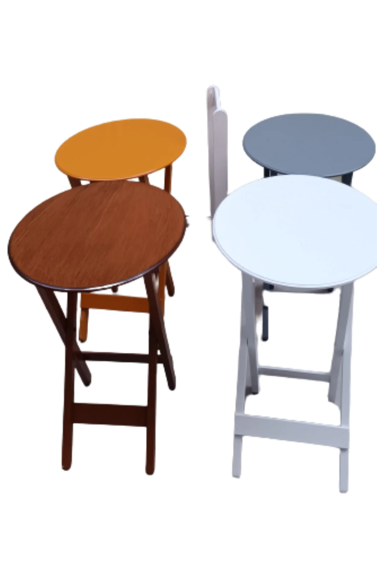 Zigon Çanta 12237 Oval Dörtlü Ahşap MDF Gri Ceviz Beyaz Hardal Renk Uyum El Yapım - Görsel 4