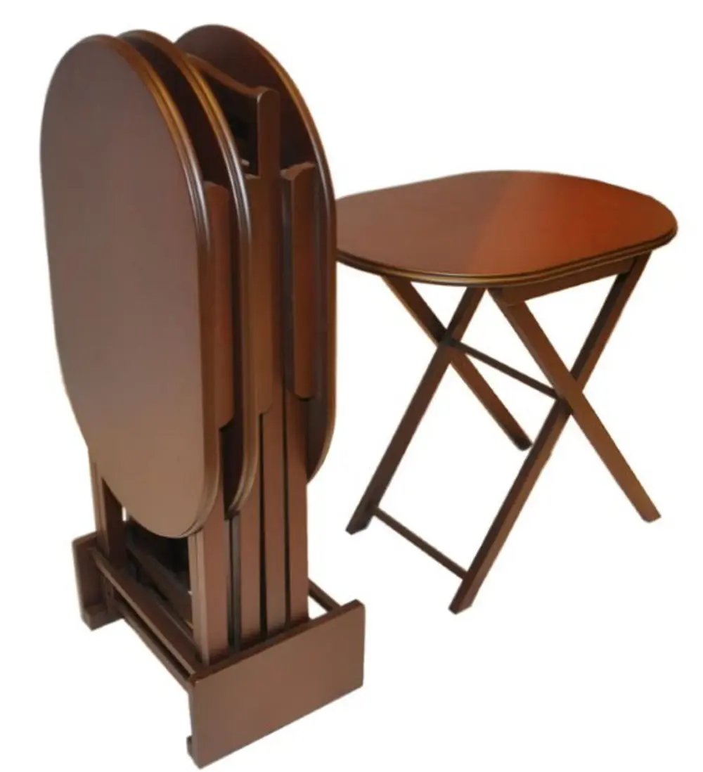 Zigon Çanta 13269 Sehpa Model Oval Ahşap MDF Torna Parlak Ceviz k