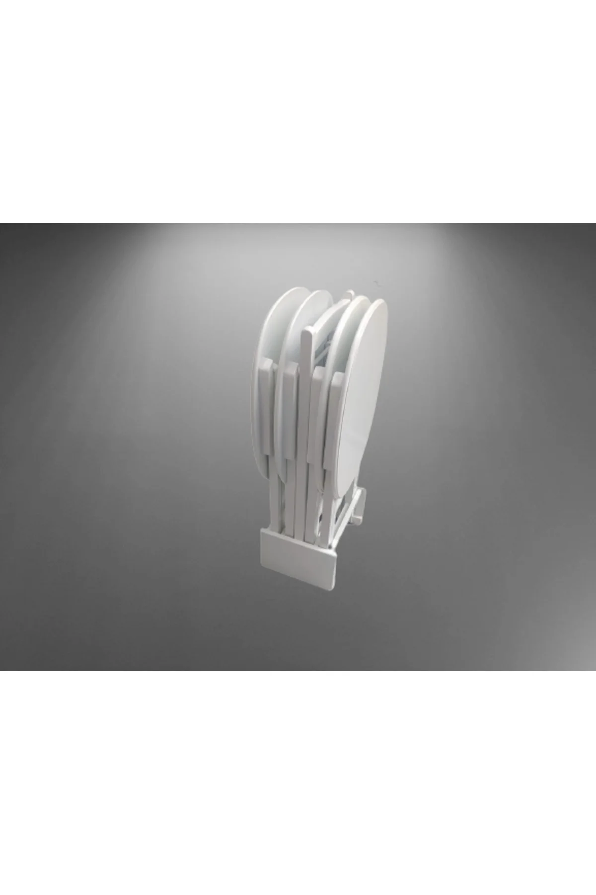 Zigon Çanta 17387 Sehpa Oval ahşap MDF Model Torna Parlak Beyaz Lake El Yapım - Görsel 3