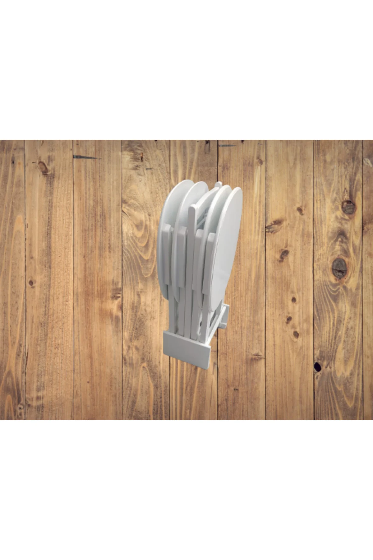 Zigon Çanta 17387 Sehpa Oval ahşap MDF Model Torna Parlak Beyaz Lake El Yapım - Görsel 2