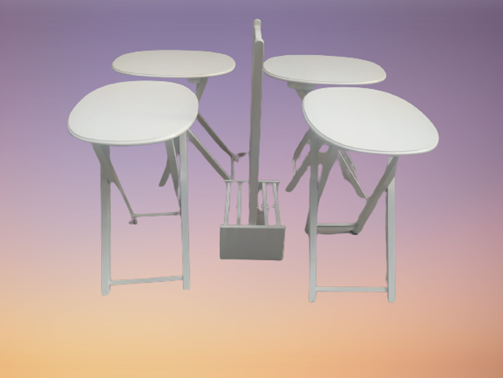 Zigon Çanta 17387 Sehpa Oval ahşap MDF Model Torna Parlak Beyaz L