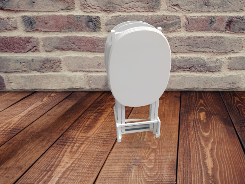 Zigon Çanta 17387 Sehpa Oval ahşap MDF Model Torna Parlak Beyaz L