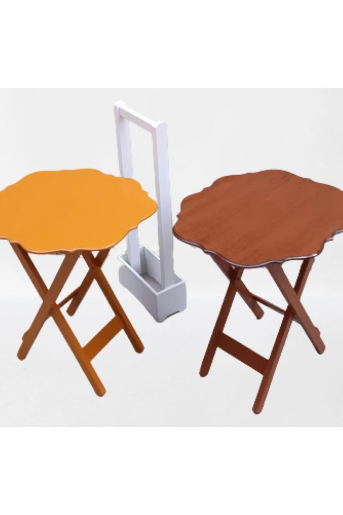 Zigon Çanta 90075 Sehpa Yonca Model 2li Takım Ahşap MDF Hardal-Ceviz Renk El Yapı Zigon Çanta 90075 Sehpa Yonca Model 2li Takım Ahşap MDF Hardal-Ceviz Renk El Yapı - Görsel 3