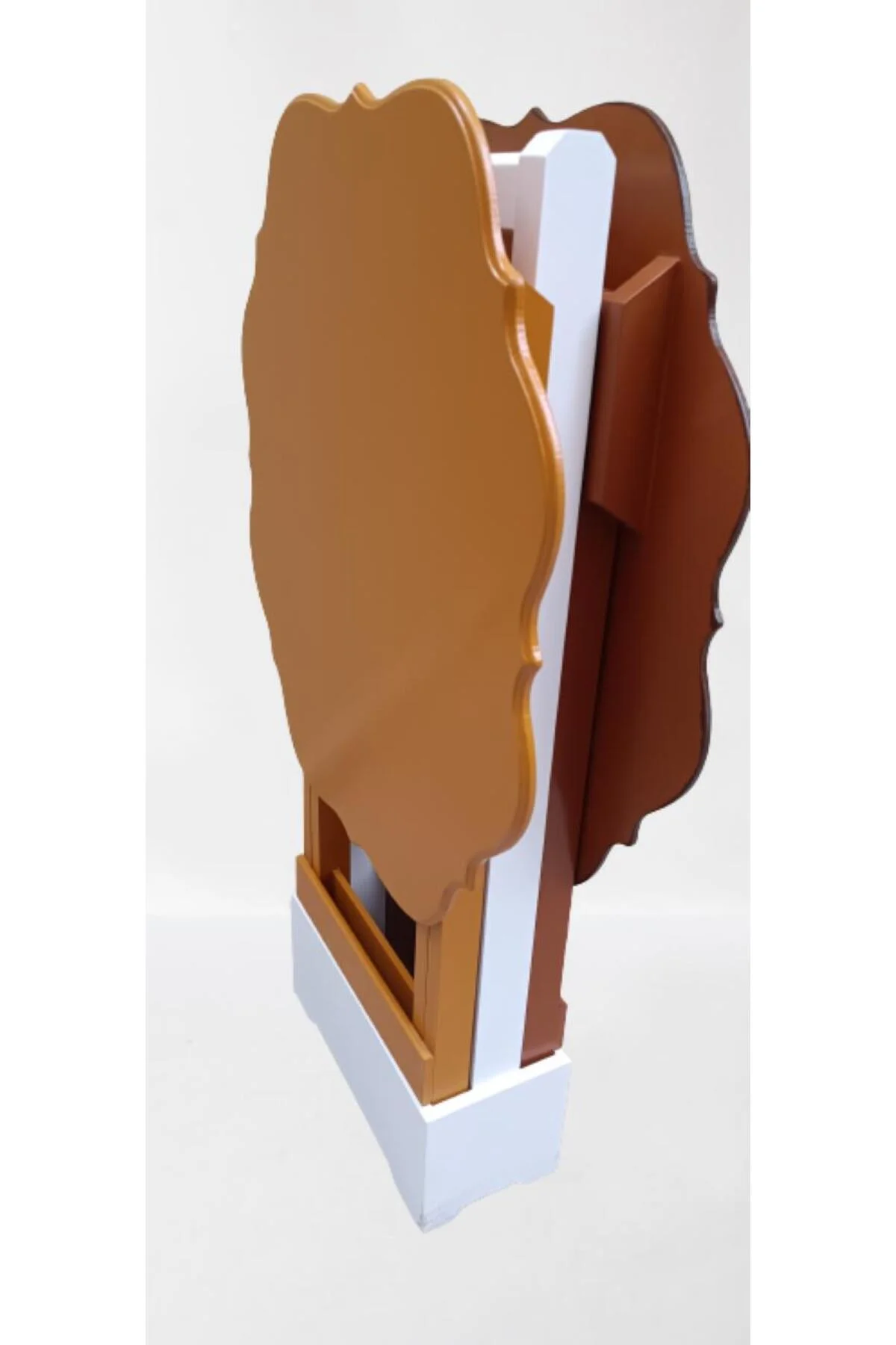 Zigon Çanta 90075 Sehpa Yonca Model 2li Takım Ahşap MDF Hardal-Ceviz Renk El Yapı Zigon Çanta 90075 Sehpa Yonca Model 2li Takım Ahşap MDF Hardal-Ceviz Renk El Yapı - Görsel 4