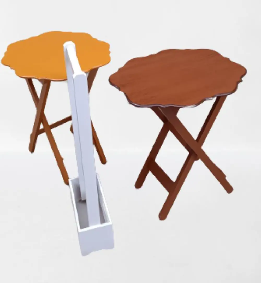 Zigon Çanta 90075 Sehpa Yonca Model 2li Takım Ahşap MDF Hardal-Ce