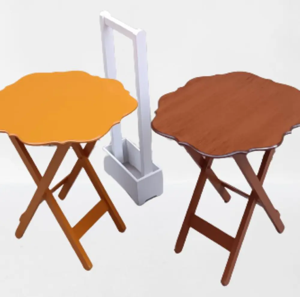 Zigon Çanta 90075 Sehpa Yonca Model 2li Takım Ahşap MDF Hardal-Ce