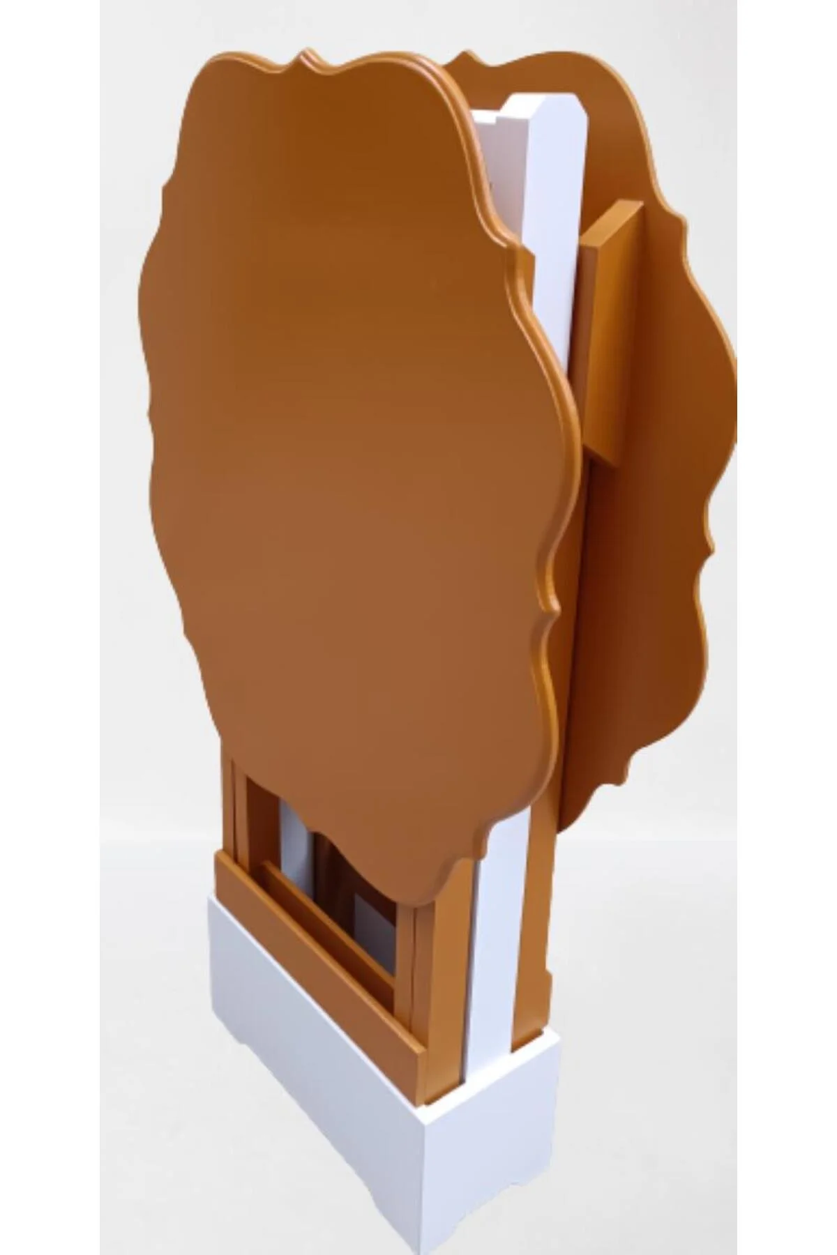 Zigon Çanta 90076 Sehpa Yonca Model 2 li Tk Ahşap MDF Hardal Renk Uyum El Yapım - Görsel 6