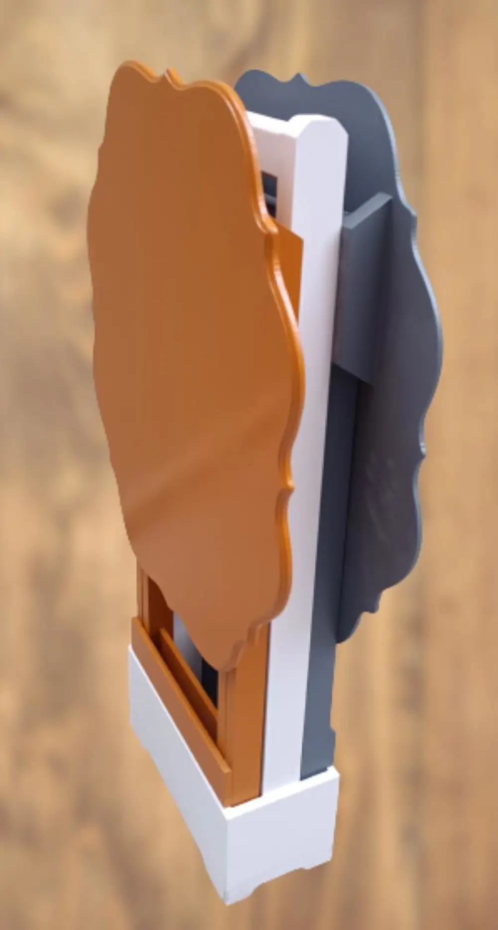 Zigon Çanta 90077 Sehpa Yonca Model 2 li Tk Ahşap MDF Gri Hardal 