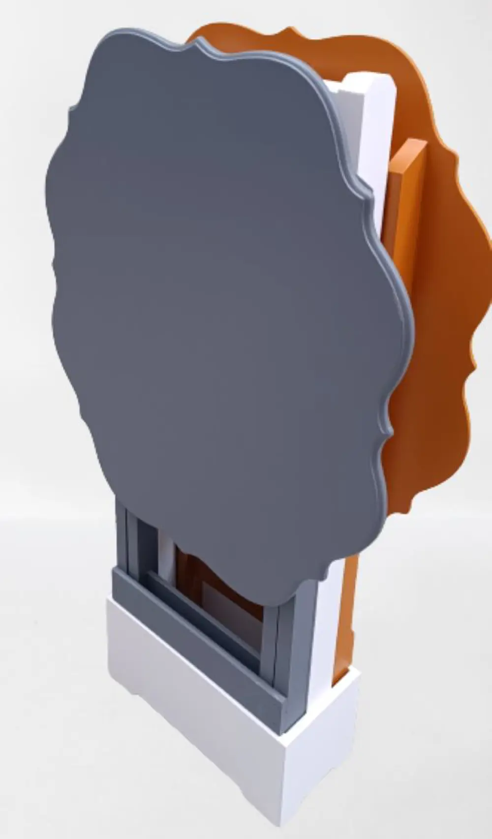 Zigon Çanta 90077 Sehpa Yonca Model 2 li Tk Ahşap MDF Gri Hardal 