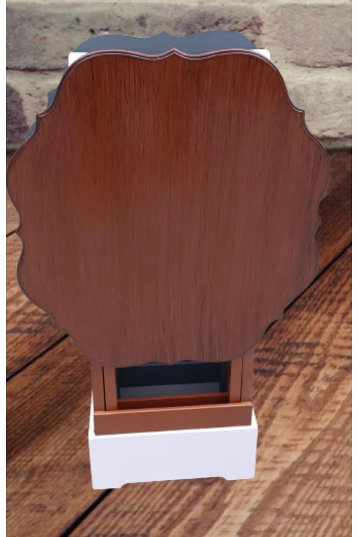 Zigon Çanta 90078 Sehpa Yonca Model 2 li Tk Ahşap Mdf Gri Ceviz Renk Uyum El Yapı - Görsel 3
