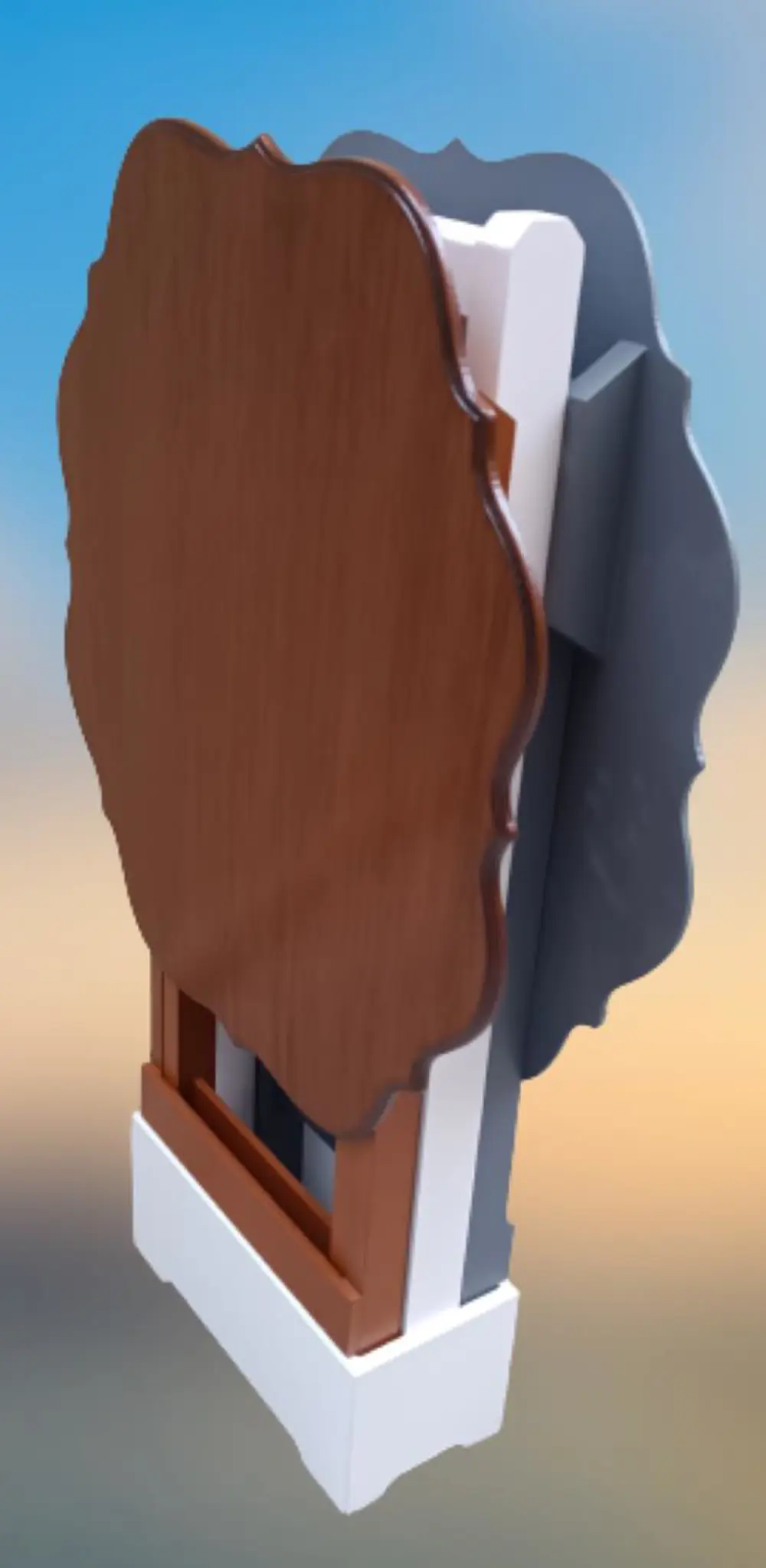 Zigon Çanta 90078 Sehpa Yonca Model 2 li Tk Ahşap Mdf Gri Ceviz R