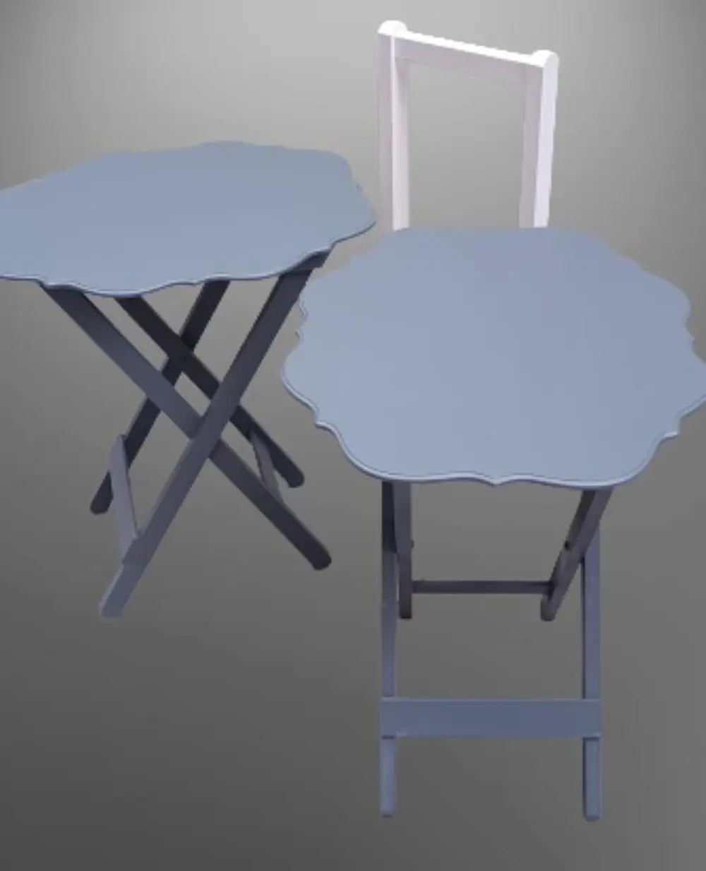 Zigon Çanta 90079 Sehpa Yonca Model 2 li Tk Ahşap MDF Gri Renk Ku