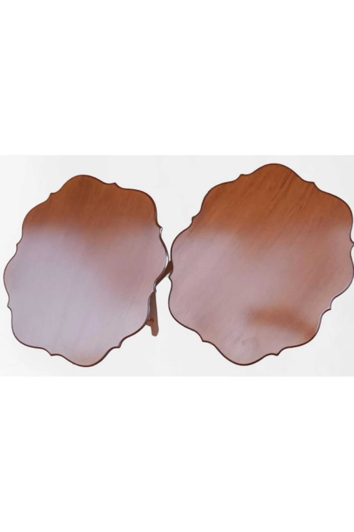 Zigon Çanta 90080 Sehpa Yonca Model 2 li Tk Ahşap MDF Parlak Ceviz Renk Kutu sevk - Görsel 2