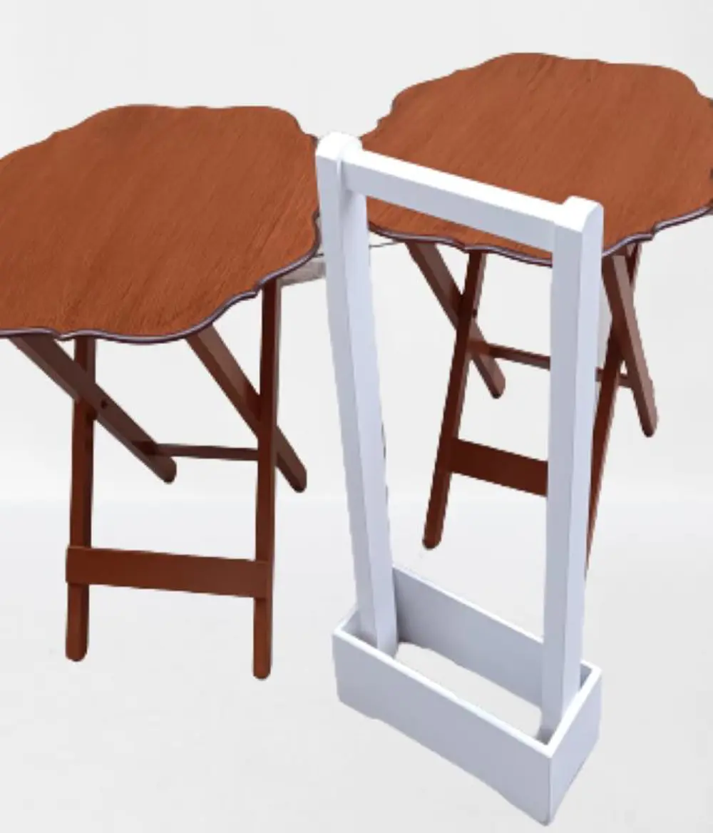 Zigon Çanta 90080 Sehpa Yonca Model 2 li Tk Ahşap MDF Parlak Cevi