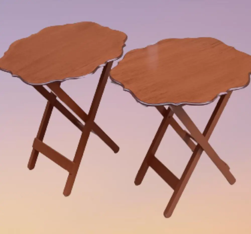 Zigon Çanta 90080 Sehpa Yonca Model 2 li Tk Ahşap MDF Parlak Cevi