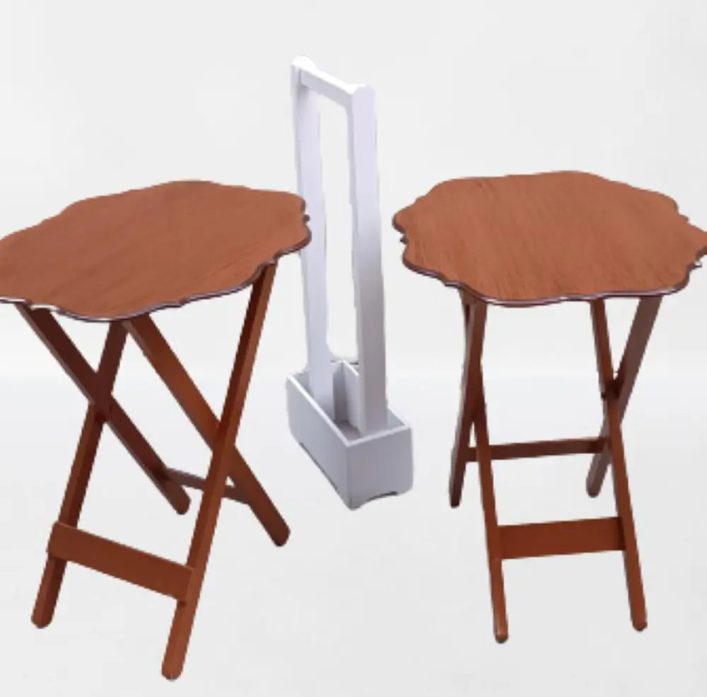 Zigon Çanta 90080 Sehpa Yonca Model 2 li Tk Ahşap MDF Parlak Cevi