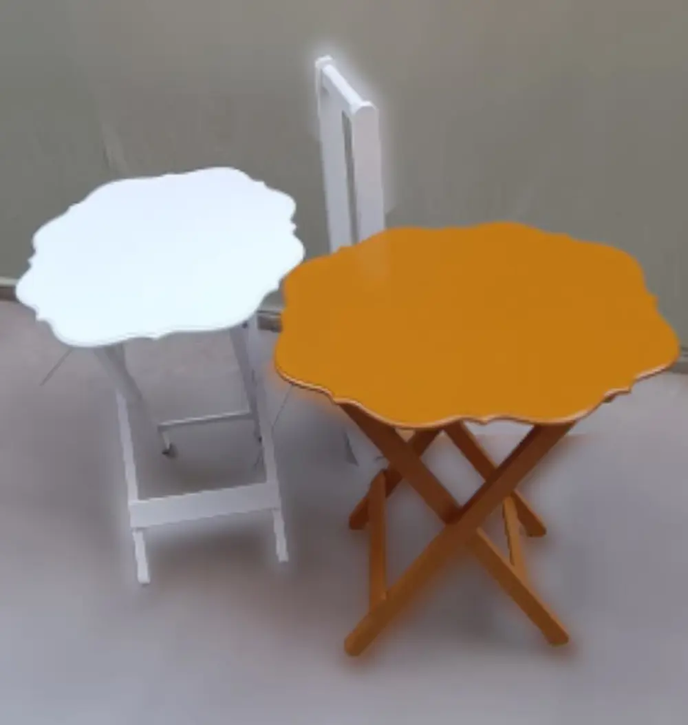 Zigon Çanta 90081 Sehpa Yonca Model İkili Tk Ahşap MDF Beyaz ve H