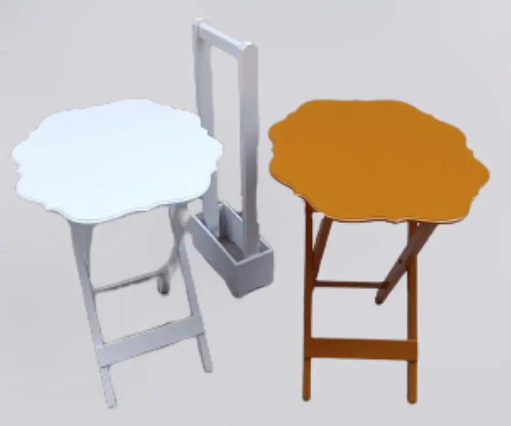 Zigon Çanta 90081 Sehpa Yonca Model İkili Tk Ahşap MDF Beyaz ve H