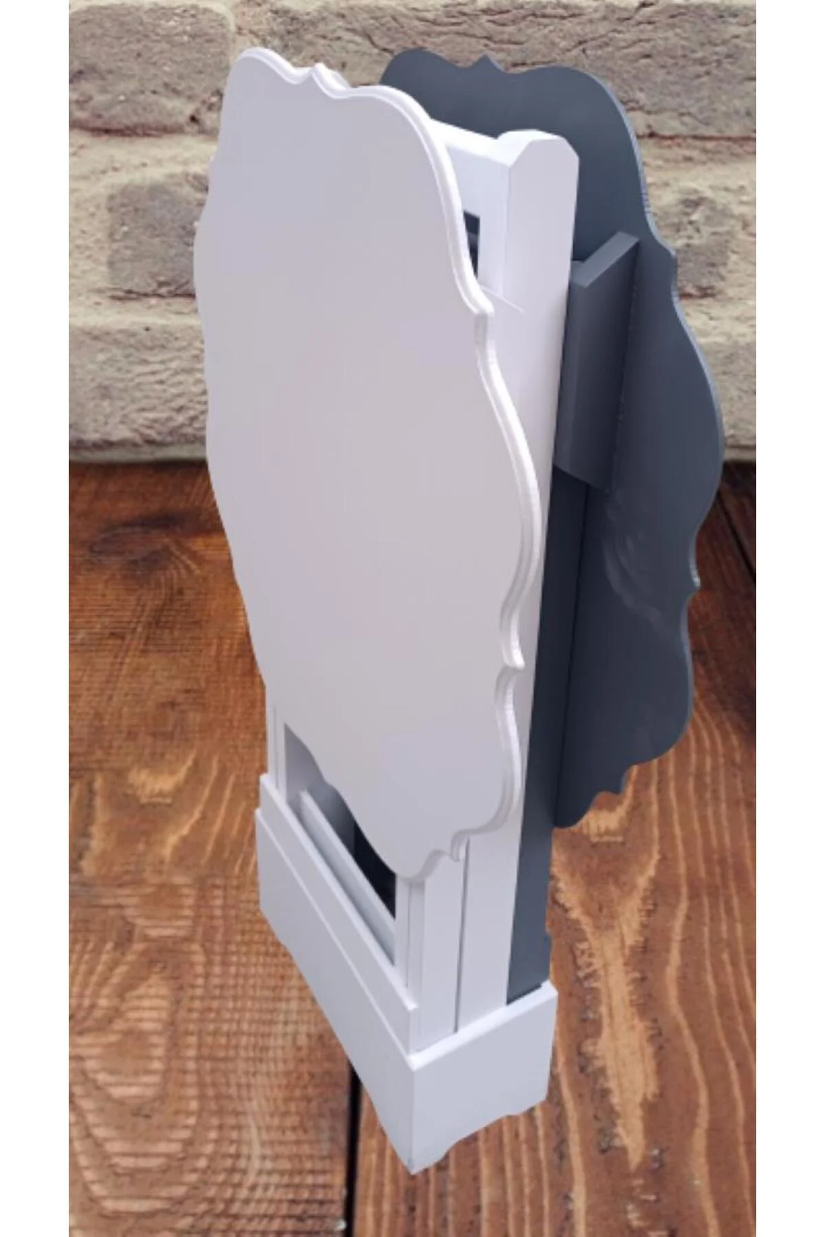Zigon Çanta 90082 Sehpa Yonca Model 2 li Tk Ahşap MDF Beyaz Gri Renk Uyum El yapı - Görsel 7