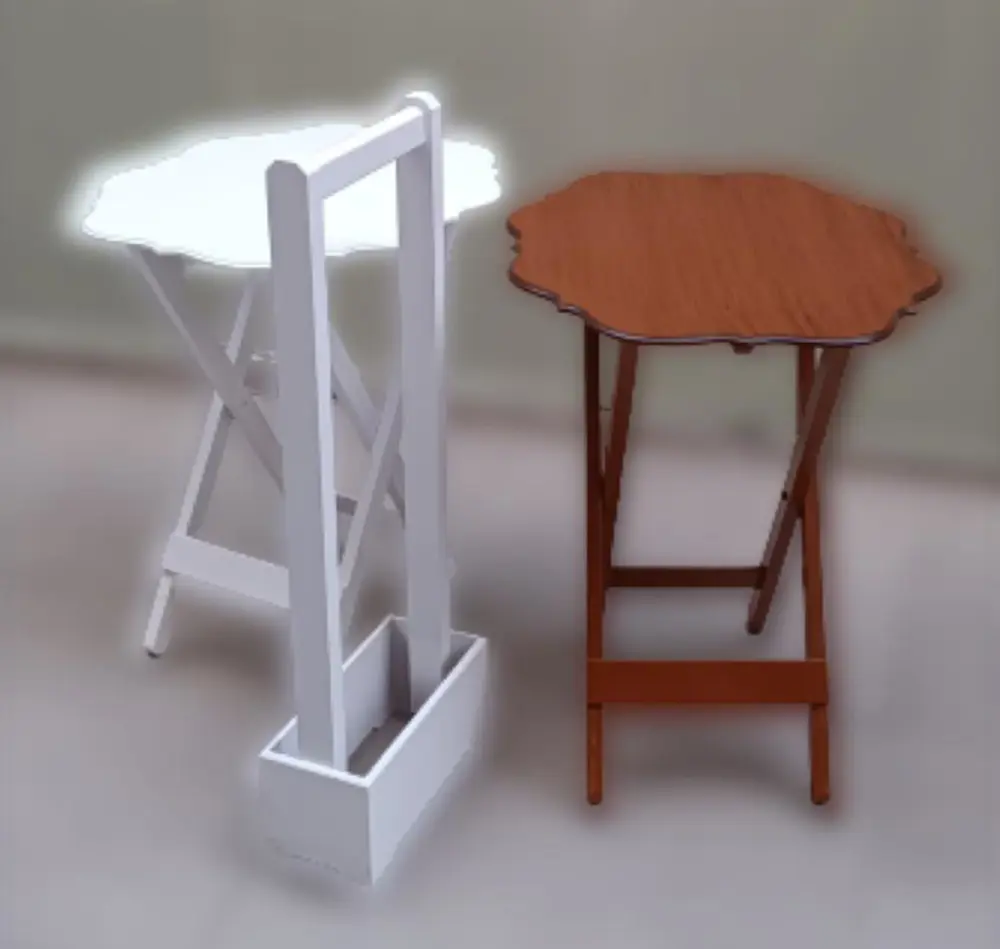 Zigon Çanta 90083 Yonca Model 2 li Takım Ahşap MDF Beyaz-Ceviz Re