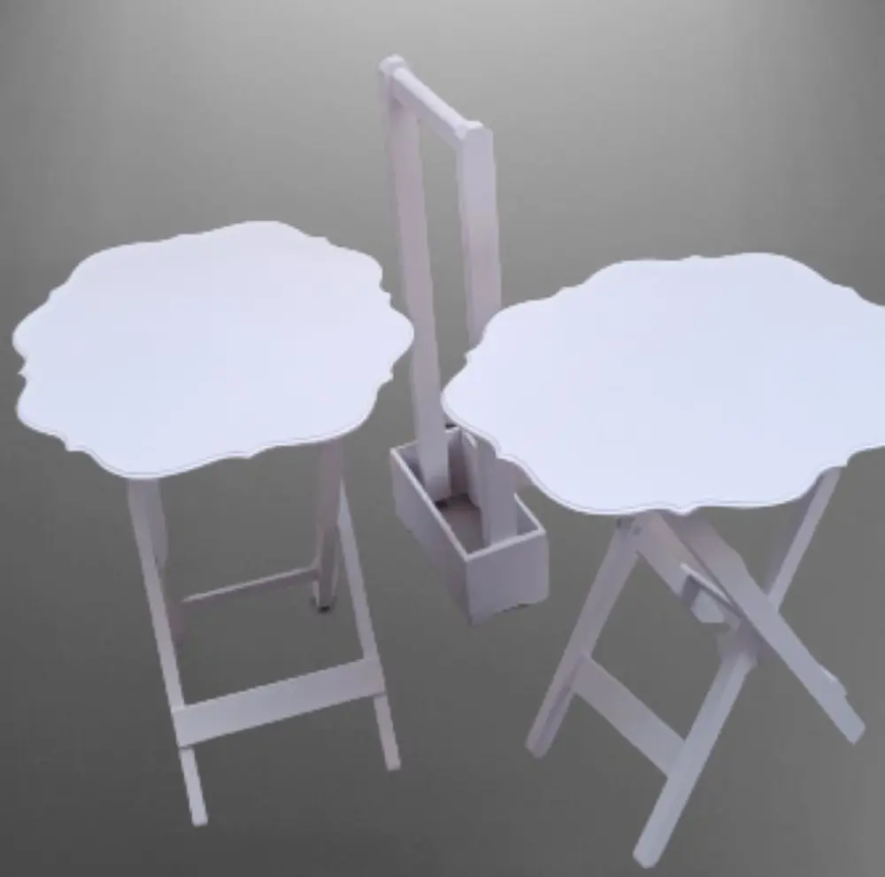 Zigon Çanta 90084 Yonca Model İkili Takım Ahşap Mdf Beyaz  Renk U