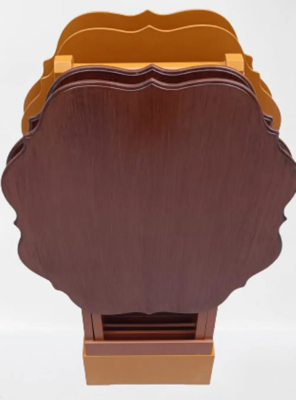 Zigon Çanta 90085 Sehpa Yonca Model Ahşap MDF Ceviz ve Hardal Ren