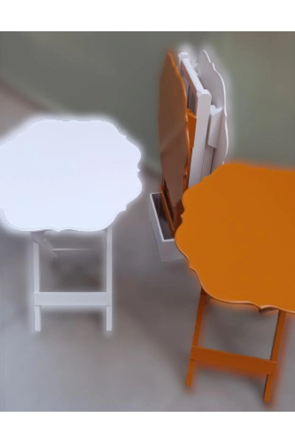 Zigon Çanta 90086 Yonca Dörtlü 90086 Ahşap MDF Beyaz ve Hardal Renk Uyum El Yapım - Görsel 7