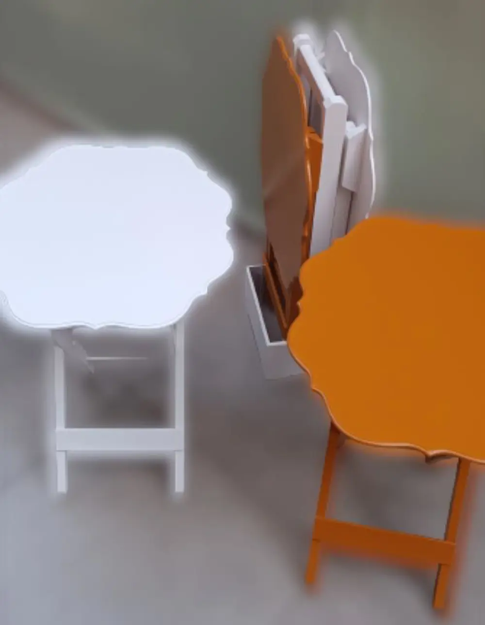 Zigon Çanta 90086 Yonca Dörtlü 90086 Ahşap MDF Beyaz ve Hardal Re