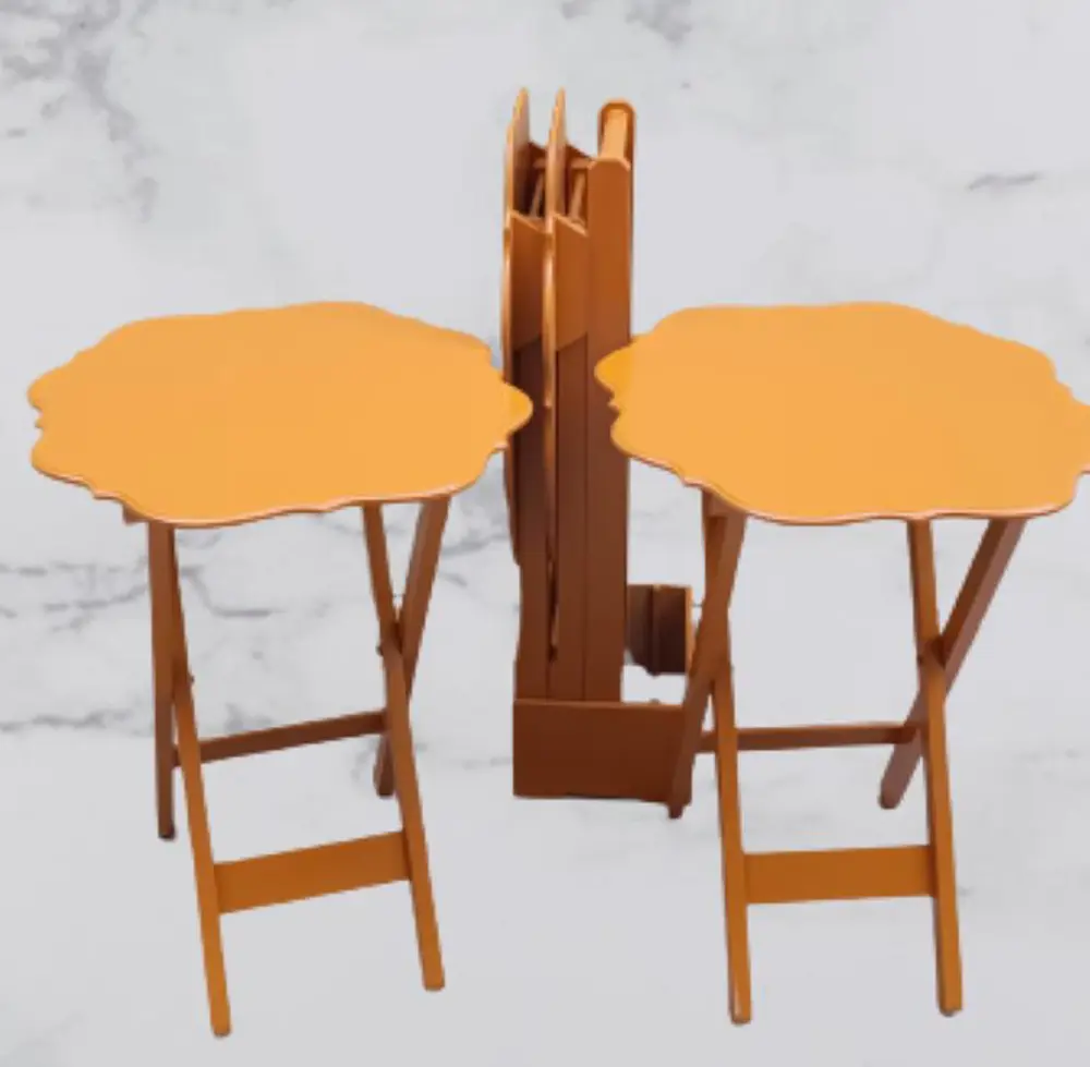 Zigon Çanta 90087 Sehpa Yonca Tk Dörtlü Model Ahşap MDF Hardal Re