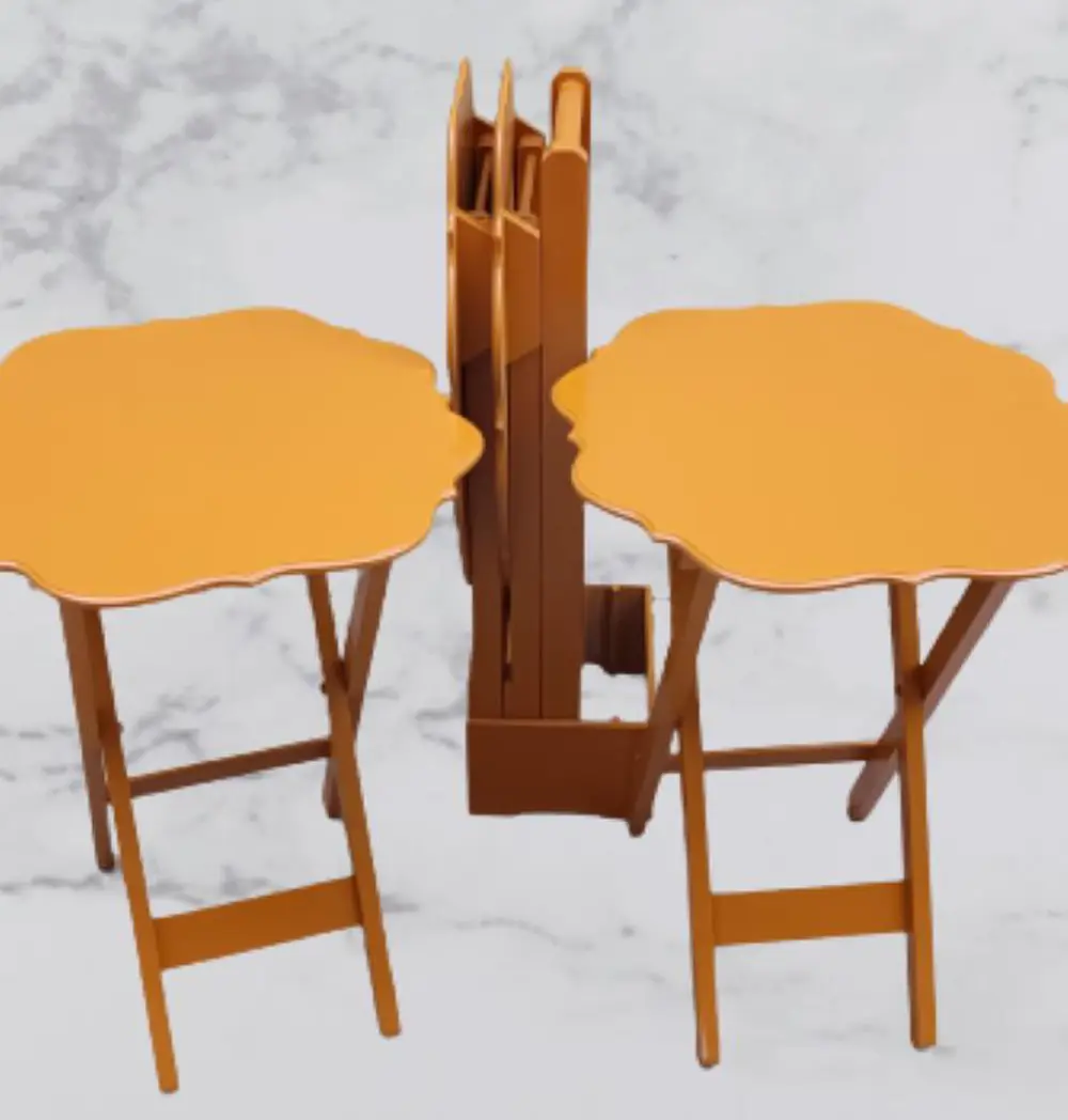 Zigon Çanta 90087 Sehpa Yonca Tk Dörtlü Model Ahşap MDF Hardal Re